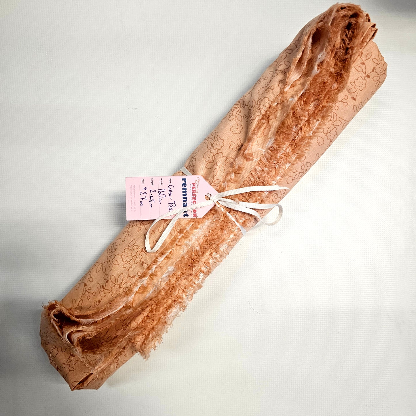 Fabric Printed Cotton Evenweave - Floral Peach & Rust