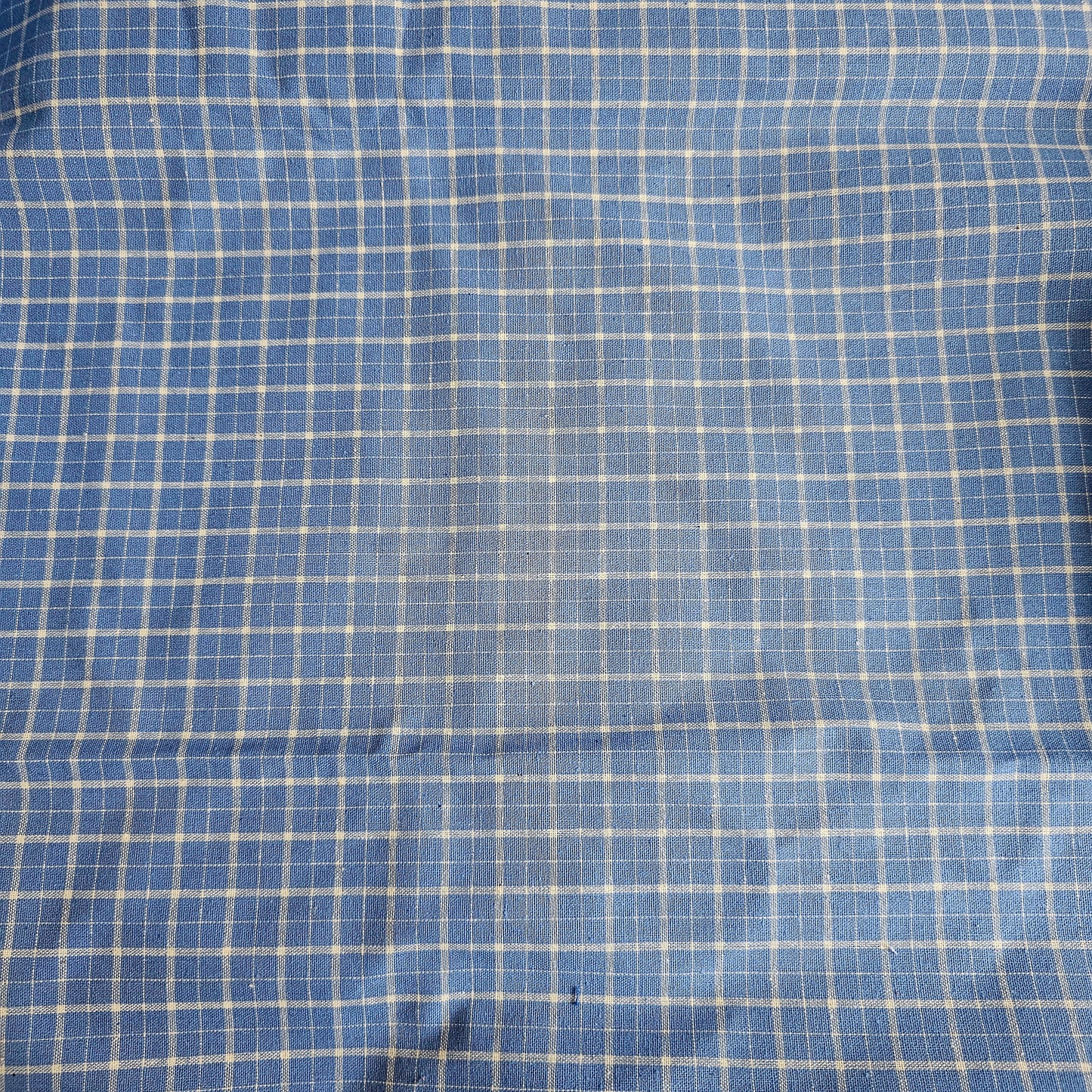 Fabric Homespun - wedgewood & cream check