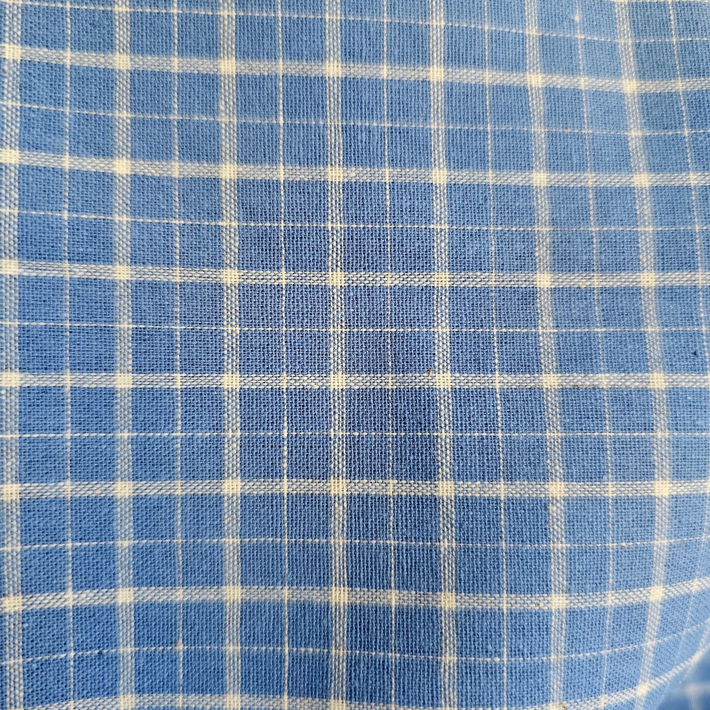 Fabric Homespun - wedgewood & cream check