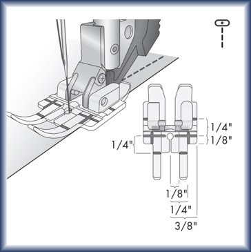 Domestic Presser Feet Clear Quarter Inch for PFAFF