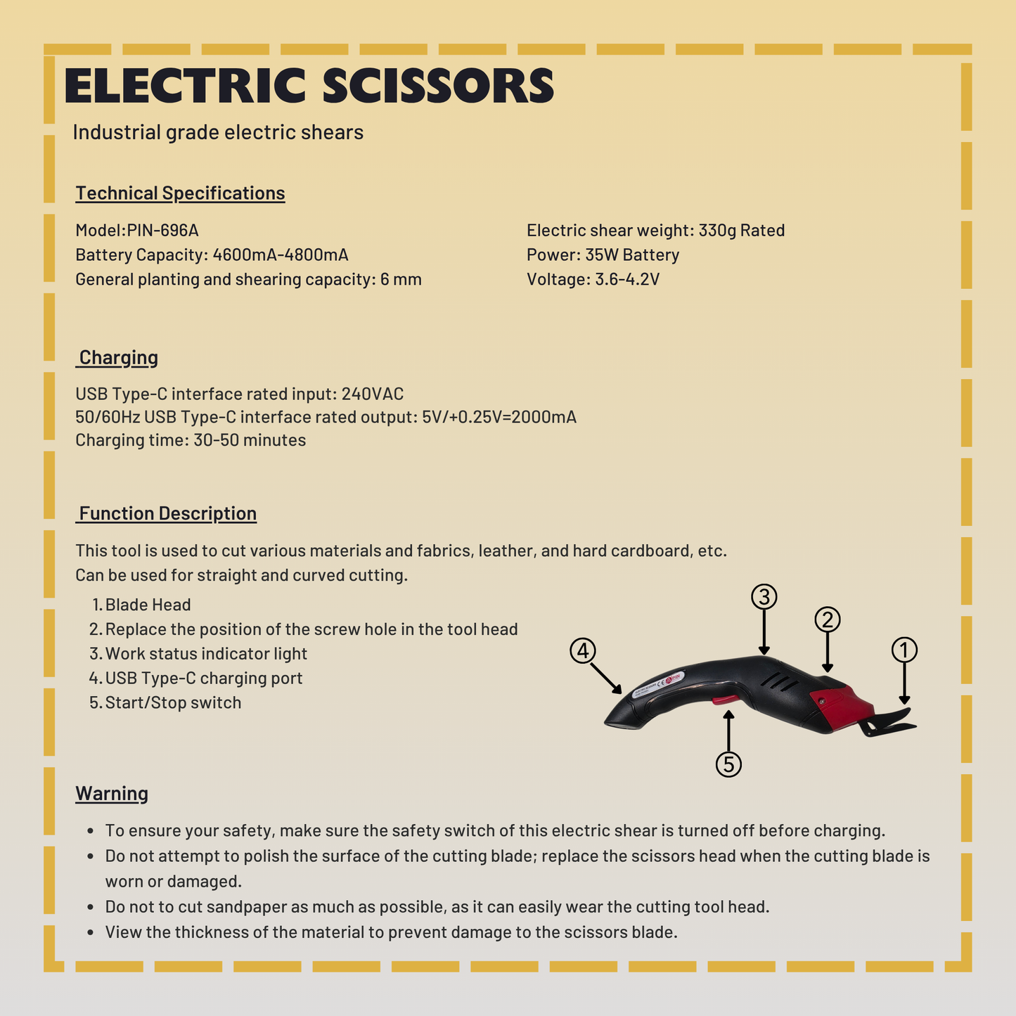 Scissors PIN Brand Electric Scissors