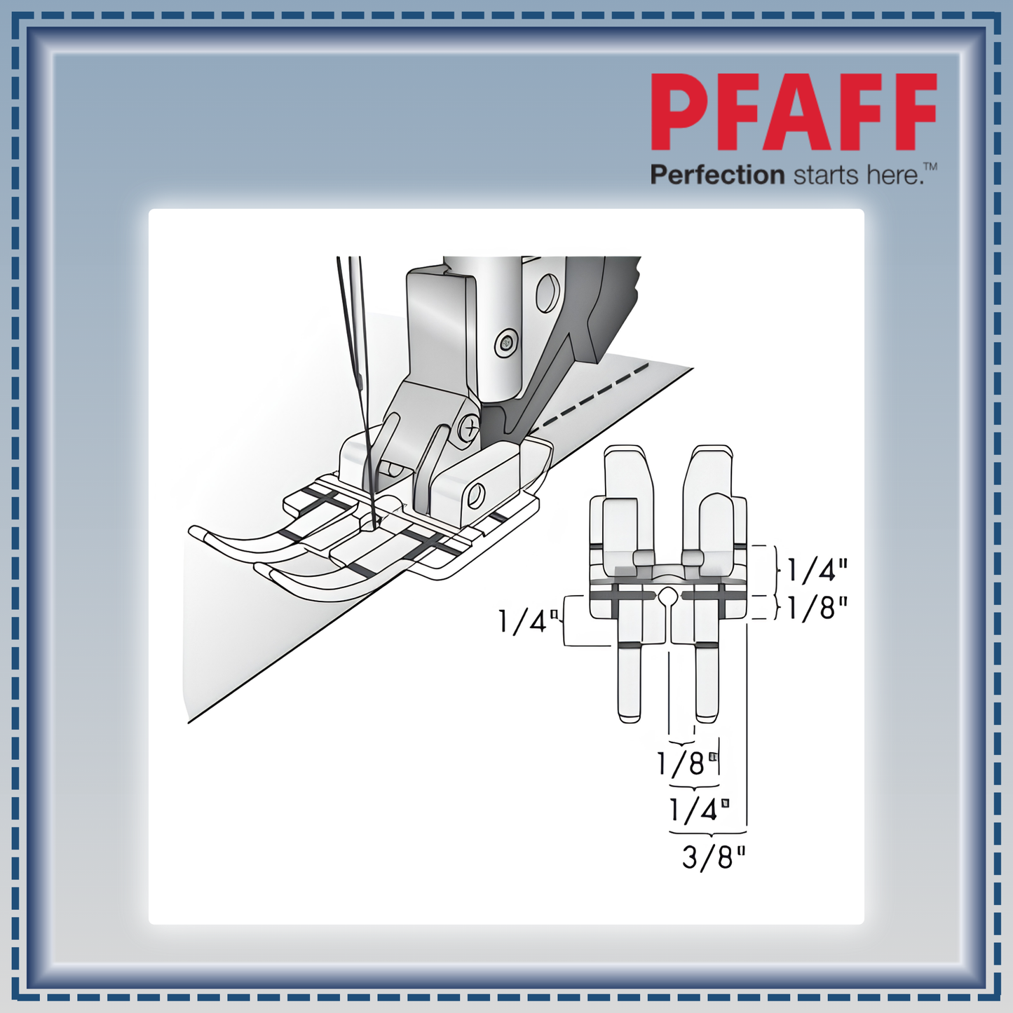Domestic Presser Feet Quarter 1/4" right guide for IDT for PFAFF