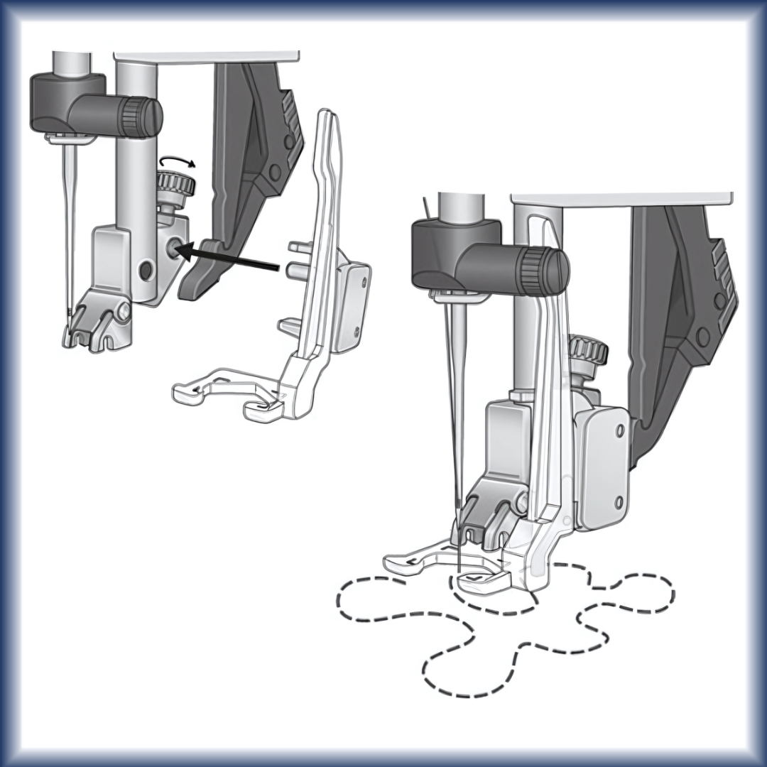 Domestic Presser Feet Open Toe Free-Motion for PFAFF