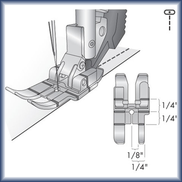 Domestic Presser Feet Quarter 1/4" right guide for IDT for PFAFF